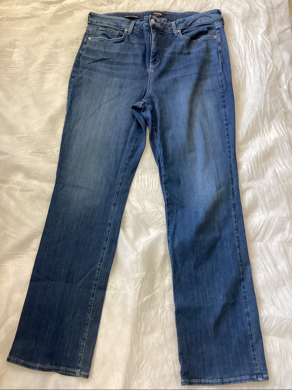 NYDJ Marilyn Straight Sure Stretch Lift & Tuck Blue Denim Straight Leg Jeans